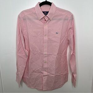VINEYARD VINES Pink and White Plaid Button Down Shirt